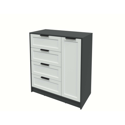 Тумба Тренд КТ-Т90 (Антрацит ЛДСП/ Грэй ЛМДФ) Ш900 В1020 Г451